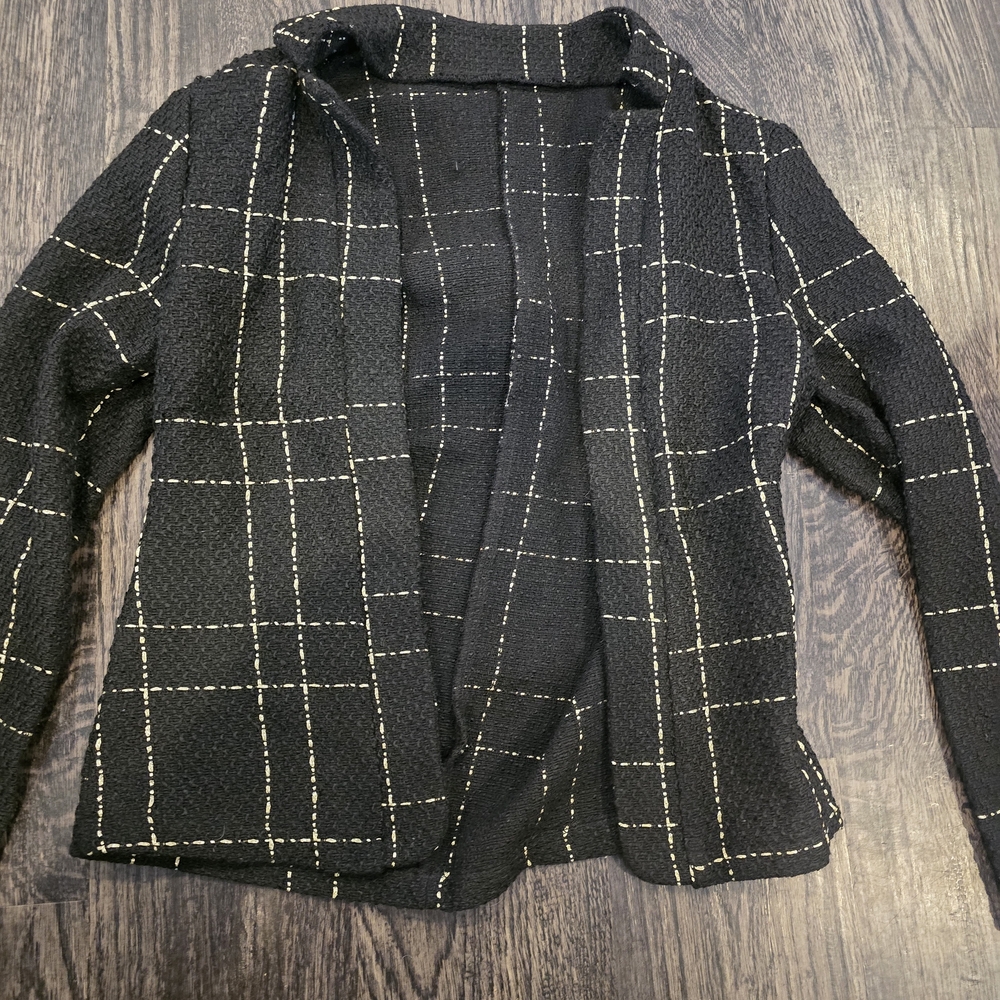 SHEIN Black and White Checkered Jacket